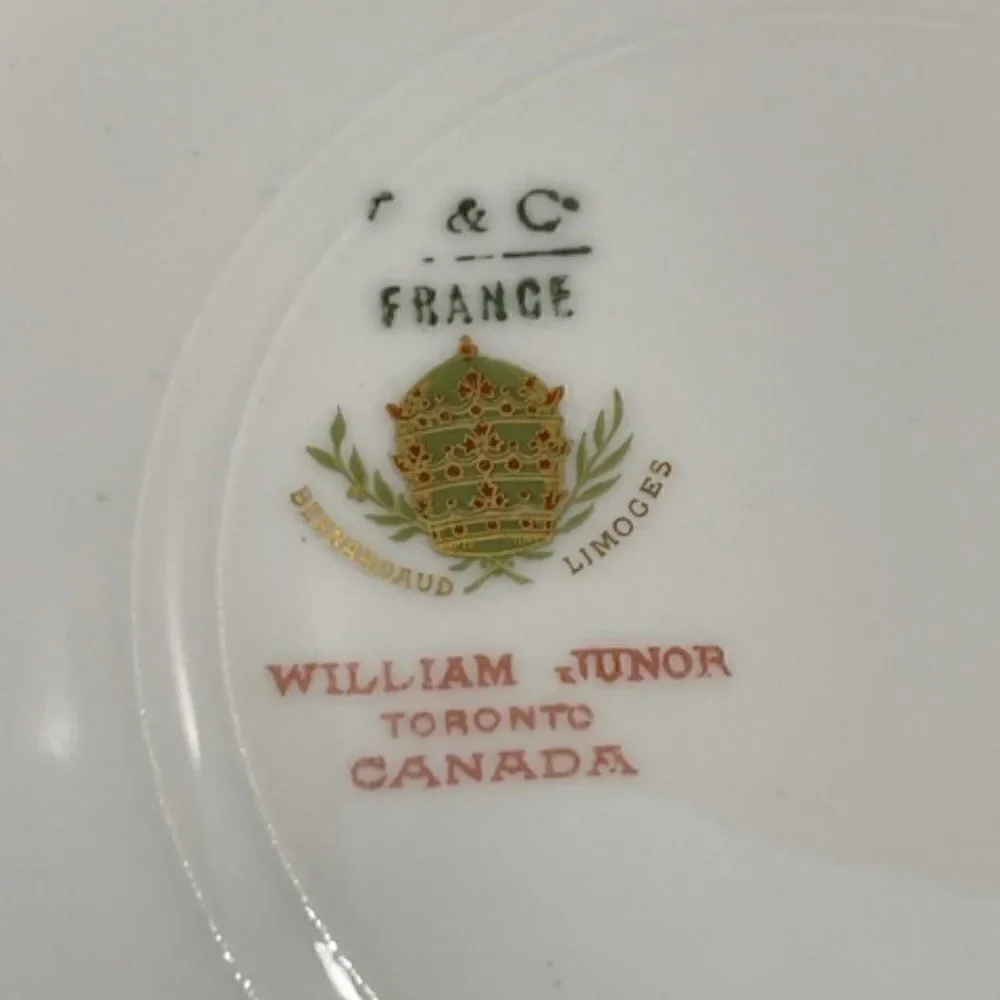 Bernardaud Limoges HANDLED TRAY Handpainted Red